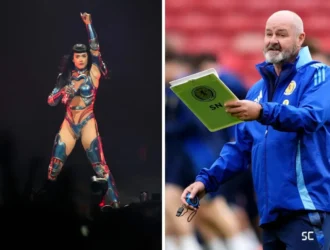 La Noche Escocesa de la Estrella Pop: Katy Perry y el DT de Escocia Comparten una Raro Encuentro en Glasgow
